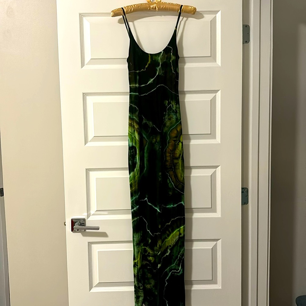 Custom tie dye bodycon maxi